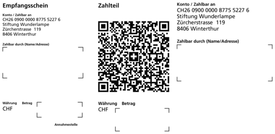 QR-Rechnung Stiftung Wunderlampe