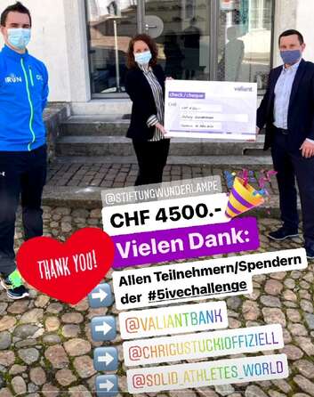 Light Run-Teilnehmer und Valiant Bank spenden 4’500.– Franken